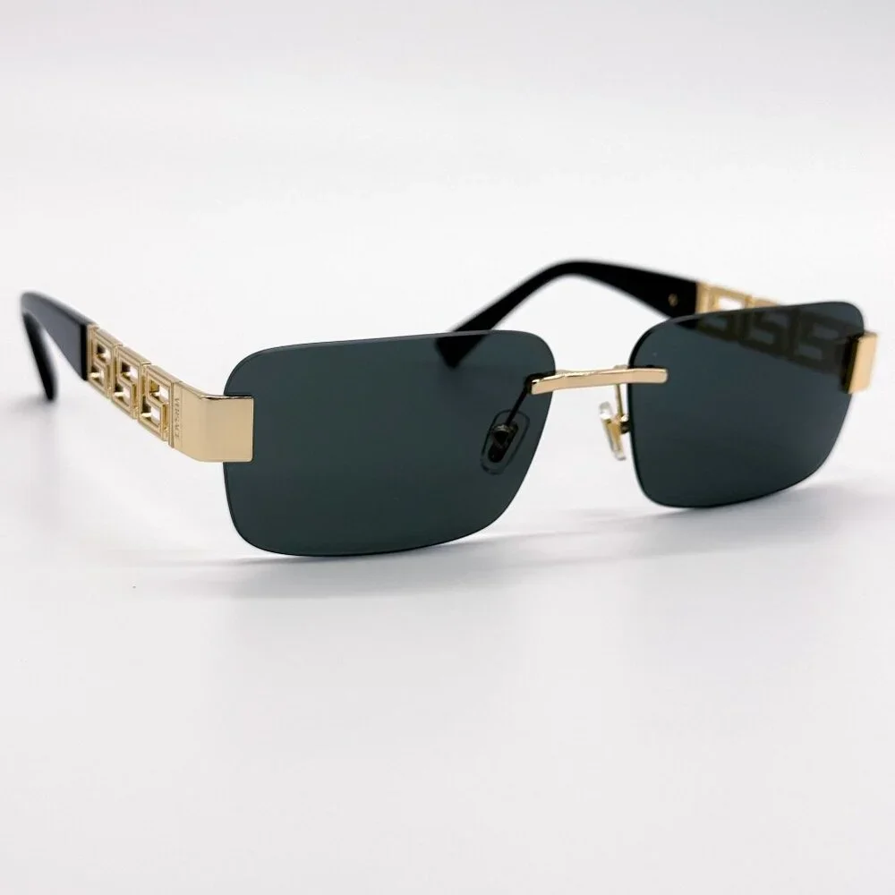NEW VERSACE SUNGLASSES VE2298 1002/87 GOLD/GRAY UNISEX EYEWEAR VE2298 100287